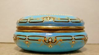 19C GREAT BIG French Enamel Box Watteau Lovers Limoges Jewels Sevres Style Tahan 4