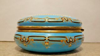 19C GREAT BIG French Enamel Box Watteau Lovers Limoges Jewels Sevres Style Tahan 6