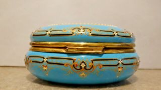 19C GREAT BIG French Enamel Box Watteau Lovers Limoges Jewels Sevres Style Tahan 8