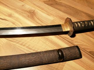 BIG NAGINATA Wakizashi EDO Samurai Sword Katana Arrow Japanees Edo Hamon Hada 8