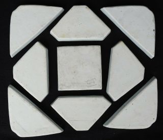 Antique Chinese Porcelain Divided Compartment Dishes in Wood Box on Lazy Susan 10