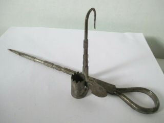 Antique 19th C.  Forged Sticking Tommy Miners Candle Holder