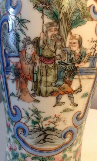 RARE ANTIQUE FAMILLE ROSE CHINESE PORCELAIN COVERED VASE 19th CENTURY 6