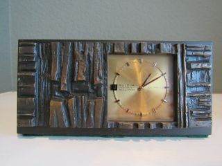 Swiss Bulova Accutron 214 Brass Desk Mantel Clock Restored Rare W/boxes Stunning