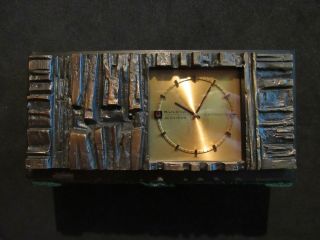 Swiss Bulova Accutron 214 Brass Desk Mantel Clock Restored RARE w/Boxes STUNNING 7