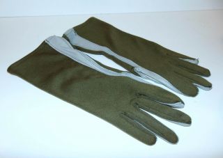 Vietnam War Era Usaf Pilot Flight Gloves Od,  Olive Drab Nomex,  Haxby