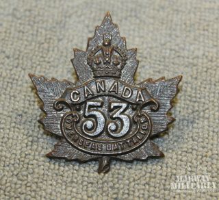 Ww1 Cef 53rd Battalion Prince Albert Cap Badge (17406)