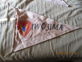 Wwii Us Marine Corp 5 Th Division Iwo Jima Campaign Banner Flag