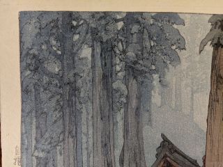 1937 Hiroshi Yoshida Japanese Woodblock Print Misty Day at Nikko 2