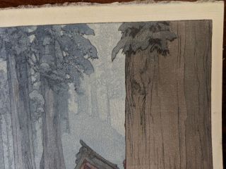 1937 Hiroshi Yoshida Japanese Woodblock Print Misty Day at Nikko 3