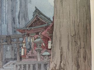 1937 Hiroshi Yoshida Japanese Woodblock Print Misty Day at Nikko 5