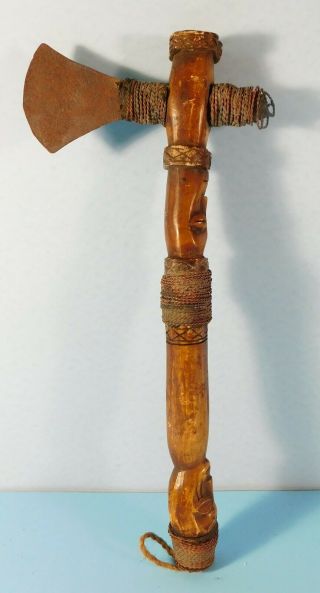 Antique / Primitive American Hatchet Hand Carved Antler/bone