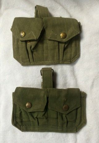 Two 2 Lee Enfield Ammo Pouch 1950s.  303 British Smle Shtle No.  4 Mk1