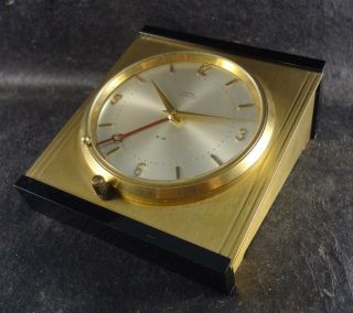 Vintage Art Deco 8 Days 15 J Cyma Brass Acrylic Clock Lever Wind Alarm Bezel Set