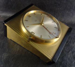 VINTAGE ART DECO 8 DAYS 15 J CYMA BRASS ACRYLIC CLOCK LEVER WIND ALARM BEZEL SET 2