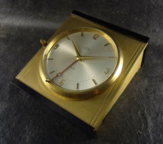 VINTAGE ART DECO 8 DAYS 15 J CYMA BRASS ACRYLIC CLOCK LEVER WIND ALARM BEZEL SET 5