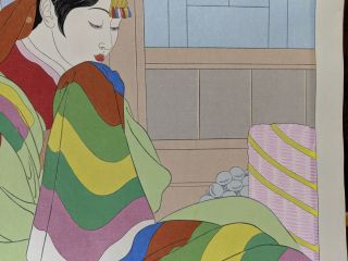 1948 Paul Jacoulet Japanese Woodblock Print La Mariee Coree 5