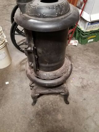 Antique (1870 ' s) Great Western Cast Iron Wood Burning Parlor Stove 4