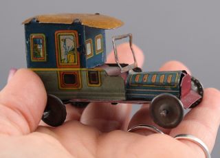 Early 20thc Antique German Tin Lithograph Penny Toy Limousine Taxi Car,  Nr