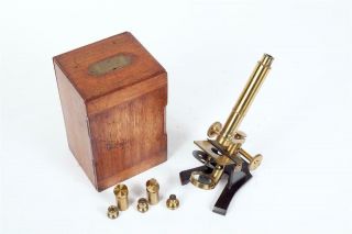 Vintage C1880 " R.  Field & Sons " Brass Microscope