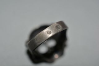 WW2 WWII German Silver Skull Ring with Star of David 