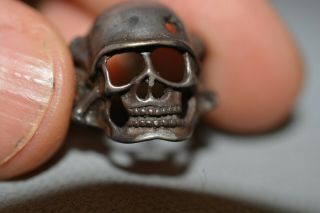 WW2 WWII German Silver Skull Ring with Star of David 