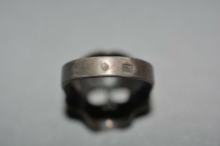 WW2 WWII German Silver Skull Ring with Star of David 