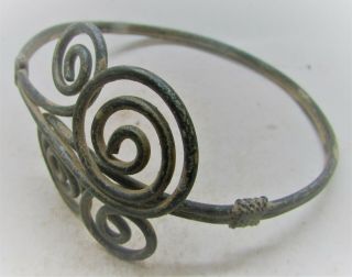 Rare Ancient Celtic La Tene Halstatt Twisted Bracelet With Spiral Terminals