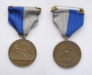 Us Navy Civil War Campaign Medal 1767 With Research - Usn Campaign Badge
