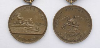 US Navy Civil War Campaign Medal 1767 with research - USN Campaign Badge 2