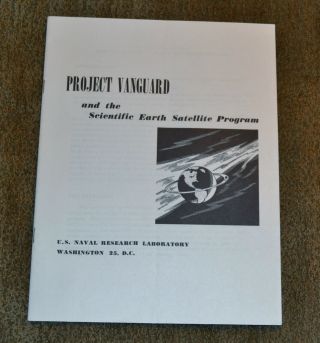 Vtg 1956 Rare Project Vanguard Scientific Paper Earth Satellite Program Us Navy