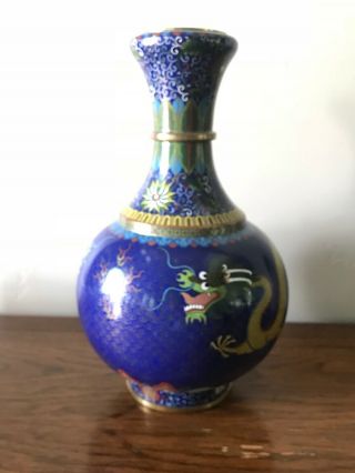 Estate Old House Chinese Antique Cloisonne Vase made by 老天利 2