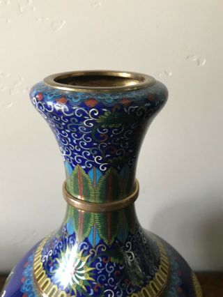 Estate Old House Chinese Antique Cloisonne Vase made by 老天利 3