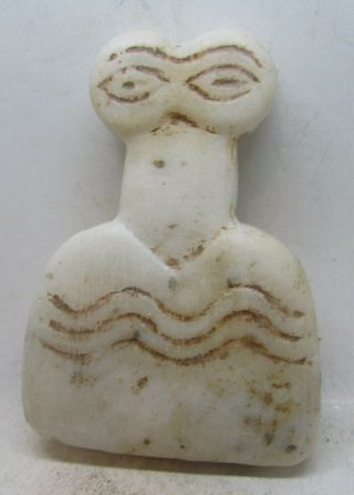 Circa 6000bce Ancient Syro Tel Brak Alabaster Carved All Seeing Eye Idol V Rare