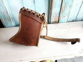 Very RARE small Child antique leather iron medical corset,  scoliosis,  polio,  marked 2