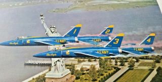 1964 US Navy Blue Angels Flying Grumman F11F - 1 Tigers Autographed Statue Liberty 2