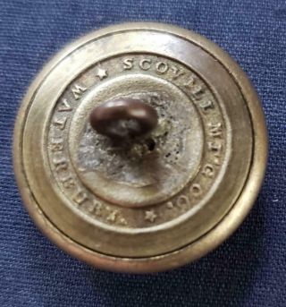 CIVIL WAR ERA US UNION CAVALRY BRASS UNIFORM BUTTON SCOVILL MFG CO 7/8 