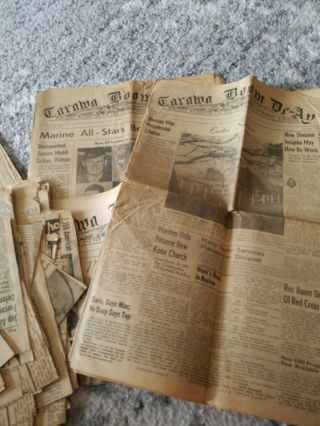 Vintage Newspaper Articles From Wwii Various Newspapers And Tarawa Boom De - Ay