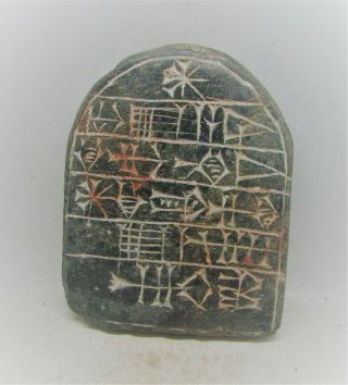 Very Rare Ancient Near Eastern Stone Tablet With Early Form Of Writing 3000bc