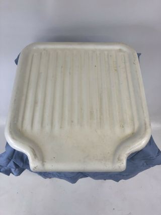 Antique Cast Iron Porcelain Farmer Sink Drainboard 19x20 Heavy