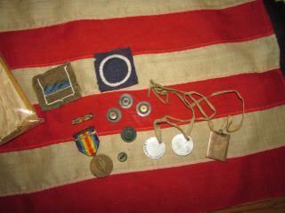 WW1 N.  Y.  47th Infantry Division Co.  A 53rd Pioneer Group Patches Medal Flag 7