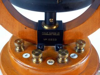 A Good Wood & Brass Tangential Galvanometer by Philip Harris Birmingham 2
