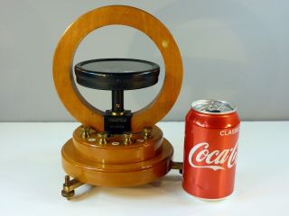 A Good Wood & Brass Tangential Galvanometer by Philip Harris Birmingham 4