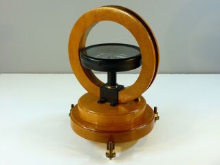 A Good Wood & Brass Tangential Galvanometer by Philip Harris Birmingham 5