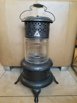 Vintage Perfection Kerosene/oil Heater Parlor Stove,  Black Metal/glass