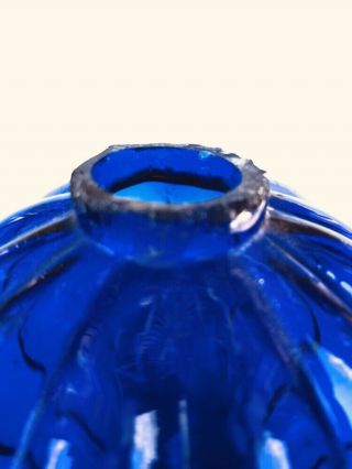 Cobalt Blue Pumpkin Style Lightning Rod Ball Weathervane Insulator Glass Bottle 8