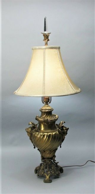 Gorgeous Early 31 " French Gilt Bronze Art Nouveau Lamp C.  1880 25 Lbs.