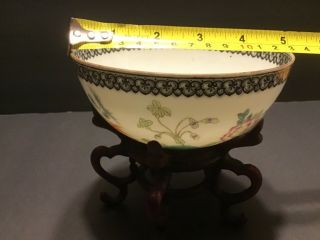 FINE ANTIQUE CHINESE FAMILLE ROSE PORCELAIN SIGNED BOWL FLOWERS 11