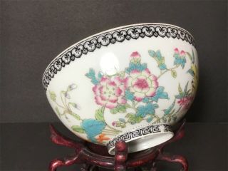 FINE ANTIQUE CHINESE FAMILLE ROSE PORCELAIN SIGNED BOWL FLOWERS 4