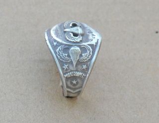 Vintage STERLING SILVER US ARMY Paratrooper ring size - 11.  804 2